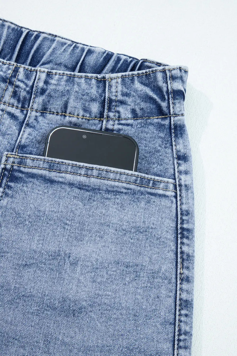 Wrap Woven Denim Jeans