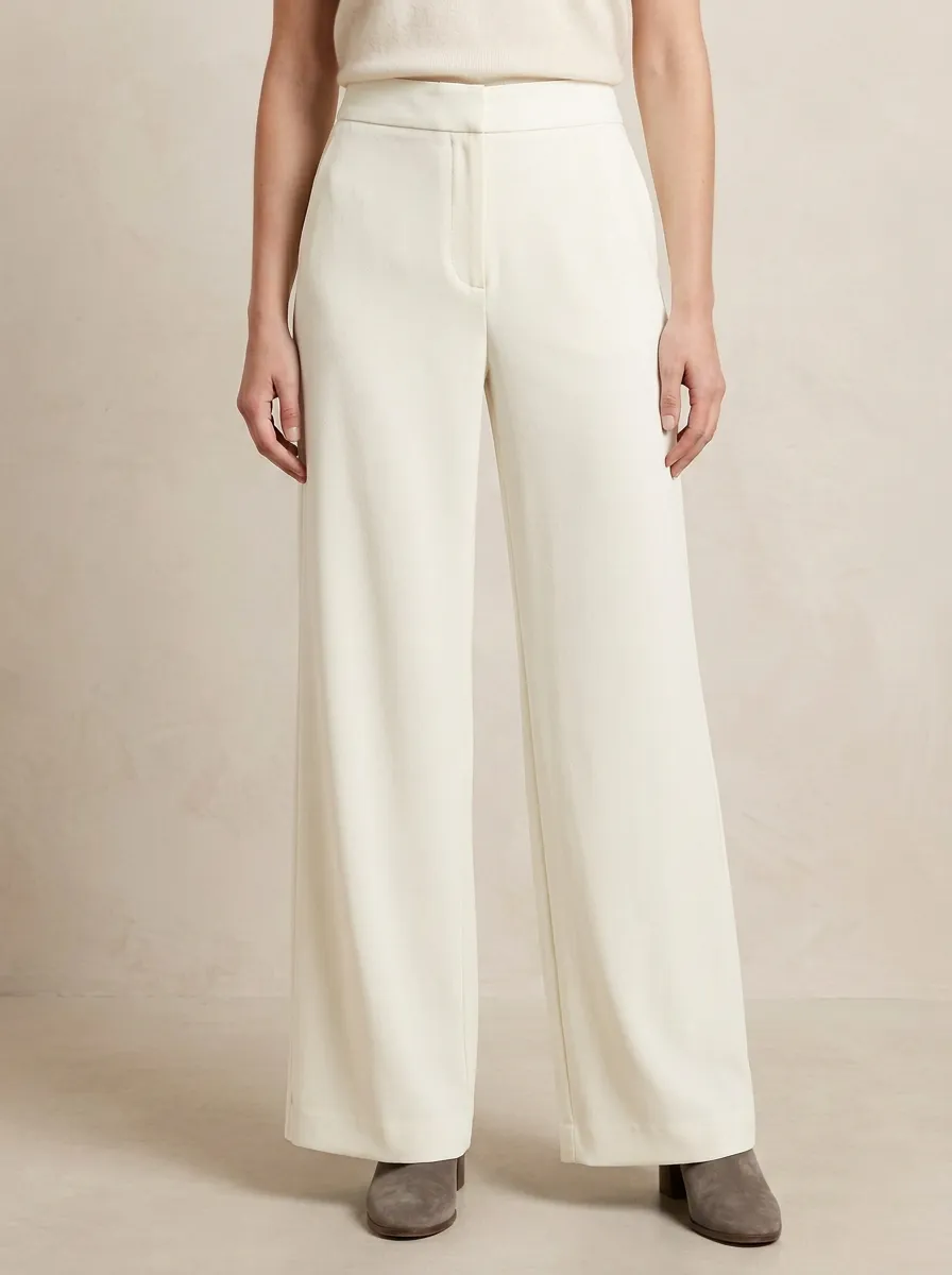 Modern High-Waisted Wide-Leg Trousers