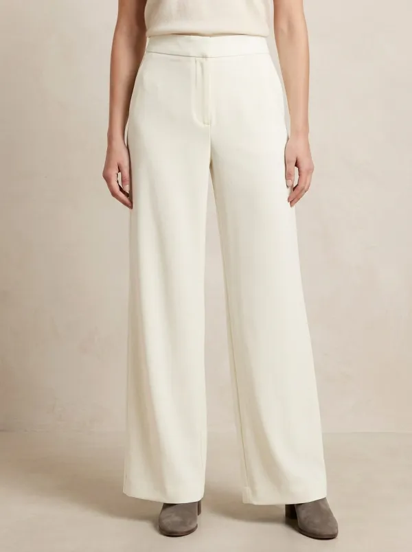 Modern High-Waisted Wide-Leg Trousers