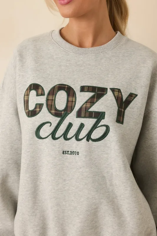 Heather Gray Graphic Crewneck Sweatshirt