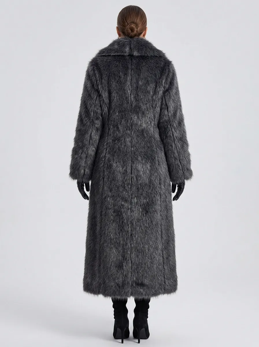 Easy-Layer Longline Faux Fur Coat
