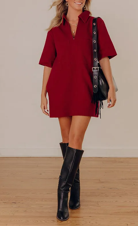 Denim Pocketed Mini Dress