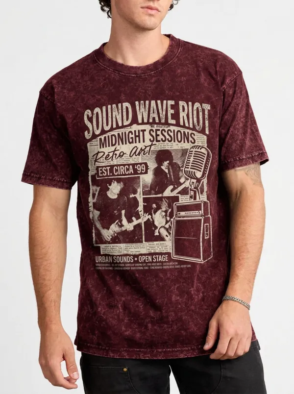 Men's Rock Band Music Lover Retro Newspaper Graphic Printed T-shirt