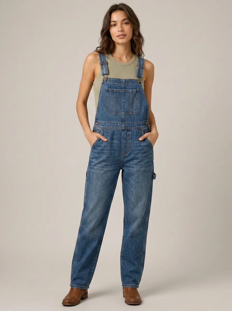 Women's Relaxed Denim Dungarees