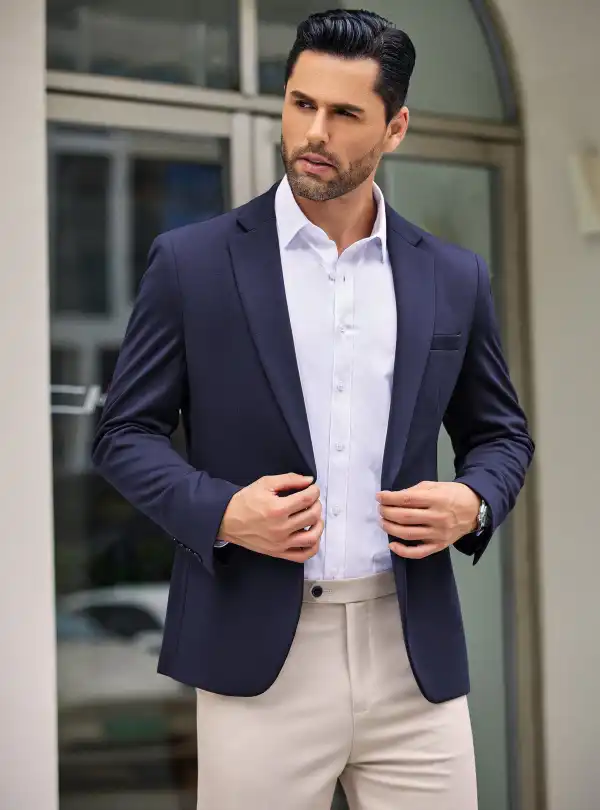 Simple One Button Blazer Jacket