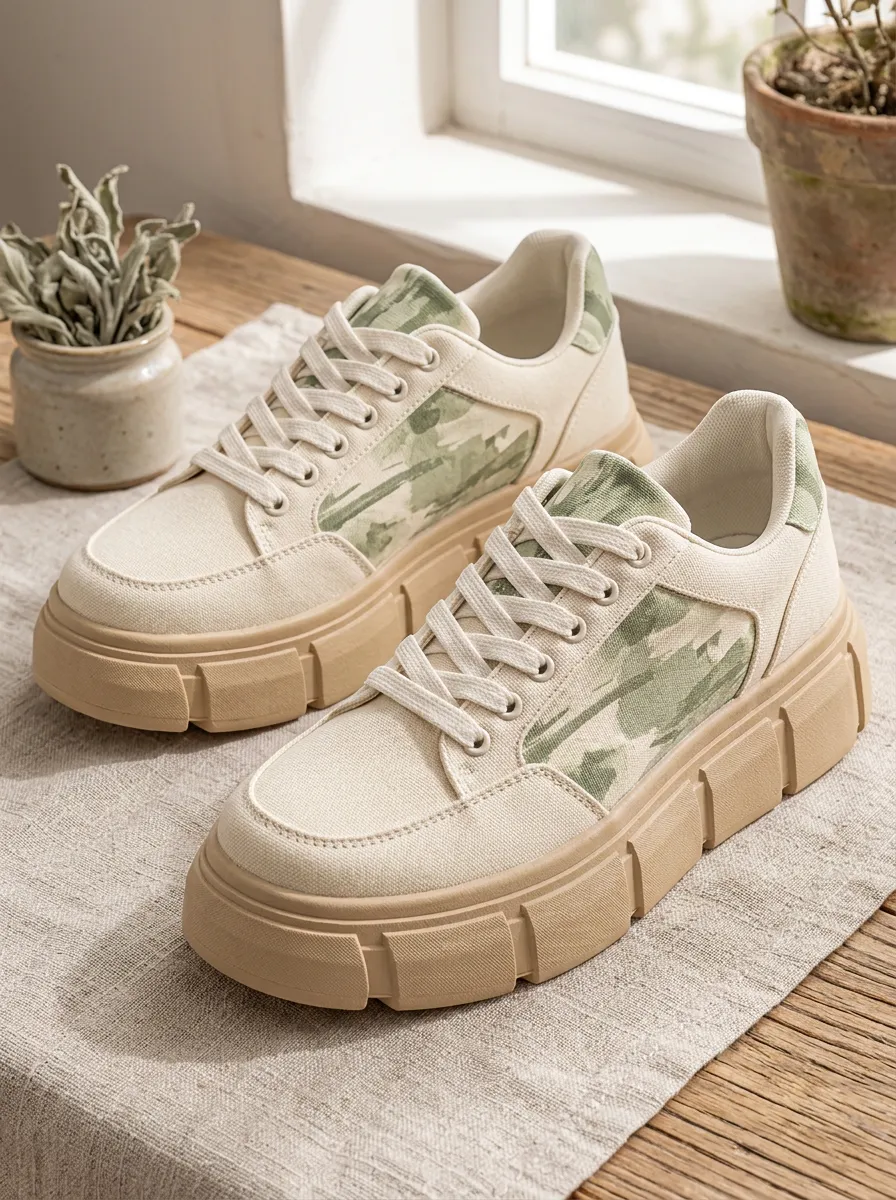 Women's Casual Camo Pattern Printed Platform Sneakers