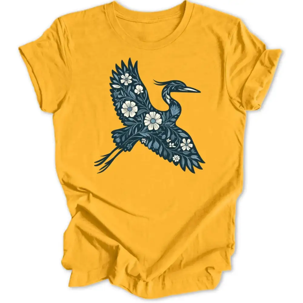Floral Heron Unisex T-Shirt