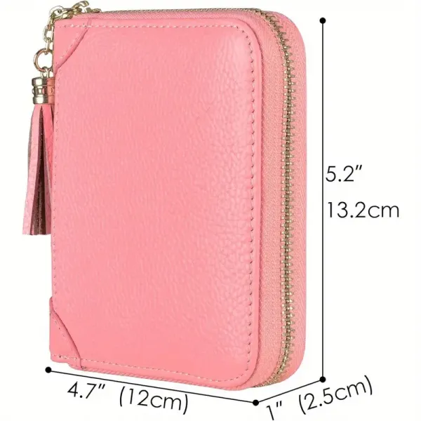 Womens Credit Card Holder Wallet Zip Leather