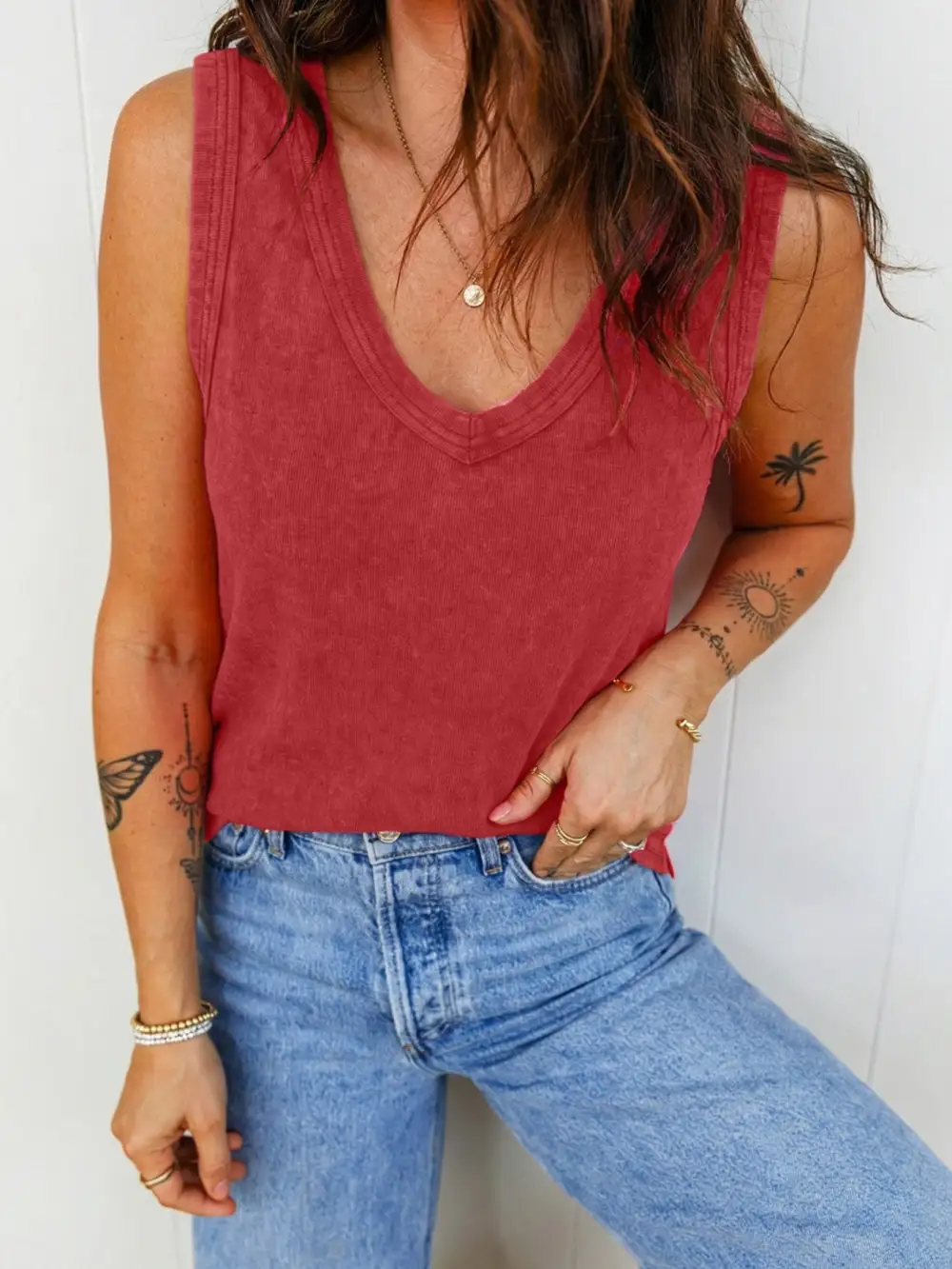 V-Neck Cotton Tank Top