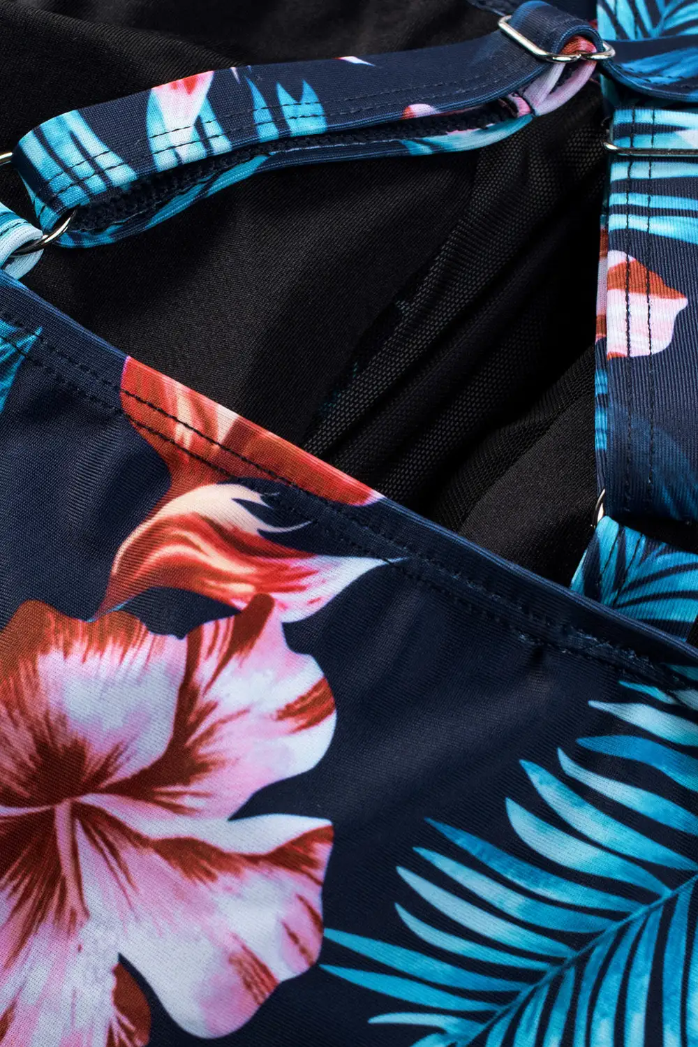 Mesh Accent Floral One-piece Swimwear