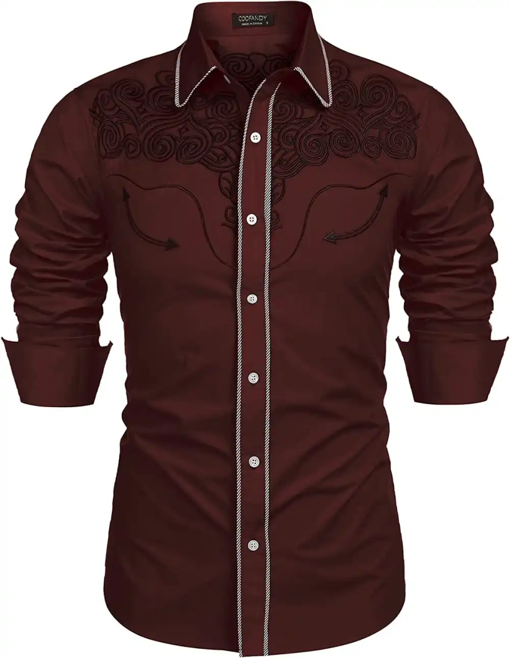 Embroidered Cowboy Button Down Shirt Jeans