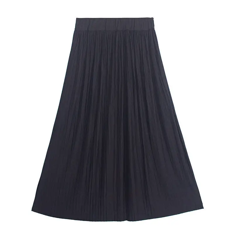 Minimal High Waist Flared Long Midi Skirt