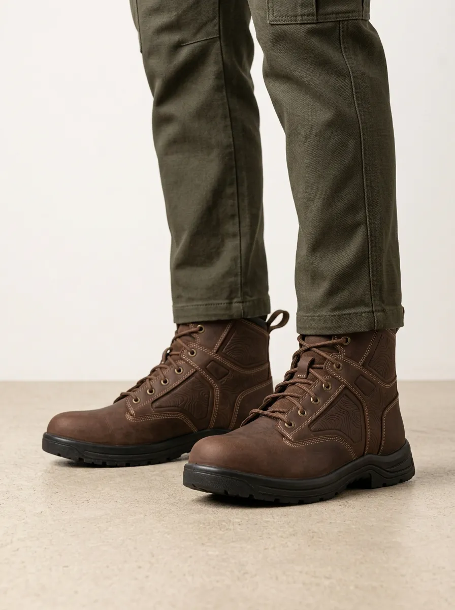 Men's Classic Topographic Map Work Boots