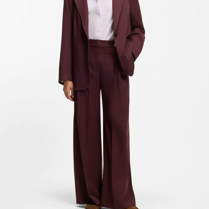 Wide-Leg Relaxed Twill Women's Trousers