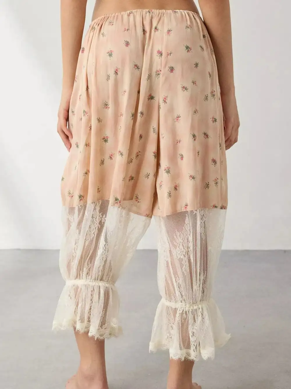 Floral Lace Patchwork Pants