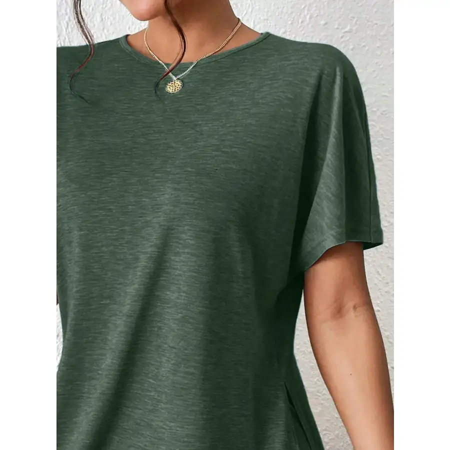 Casual Round Neck T Shirt and Shorts Set