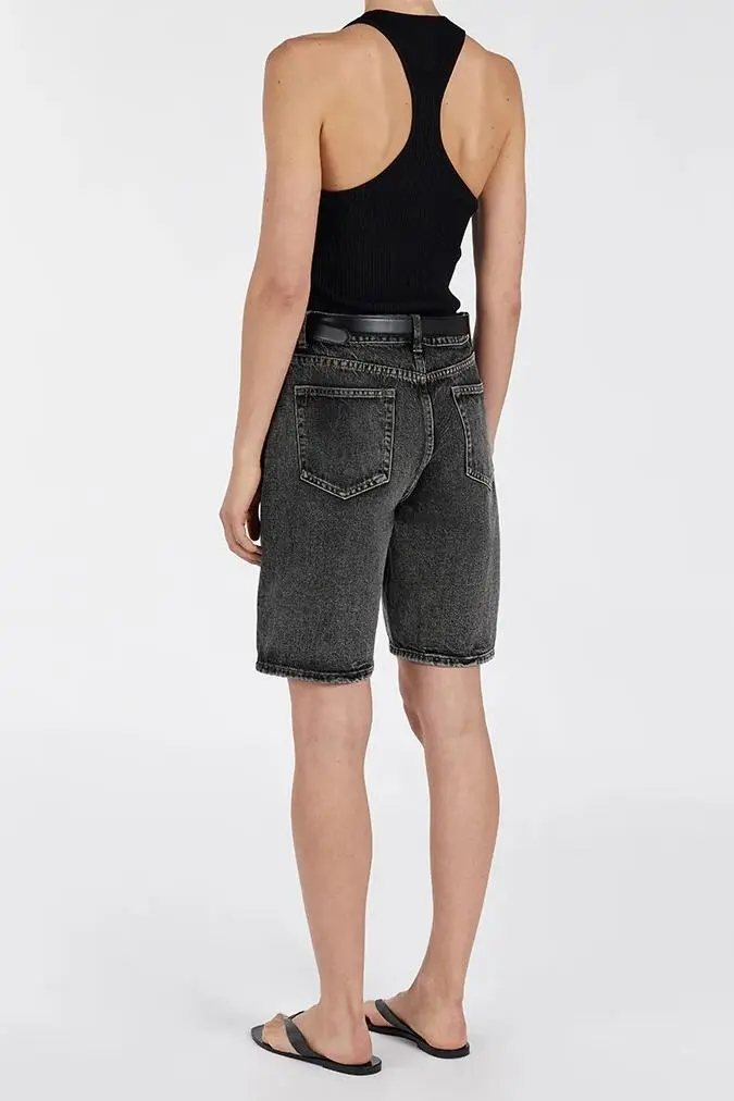 BLACK DENIM SHORT