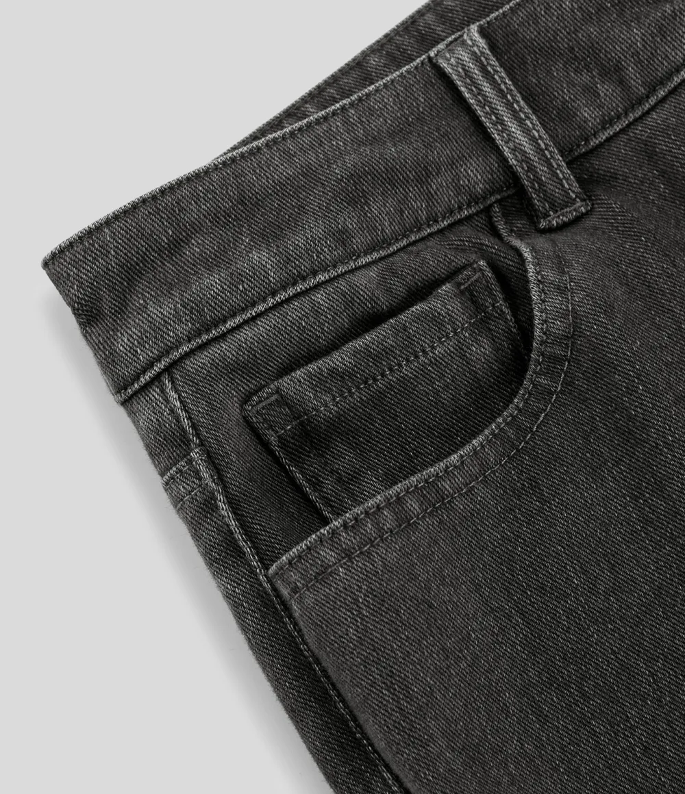 Magic Mid Rise Button Pockets Stretchy Knit Casual Bootcut Jeans