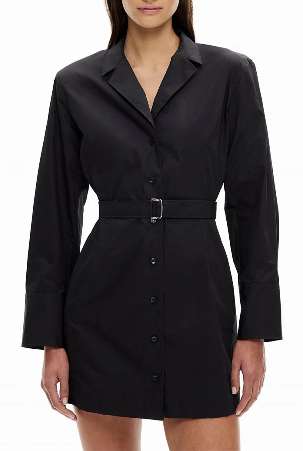 Plain Color Lapel Dress