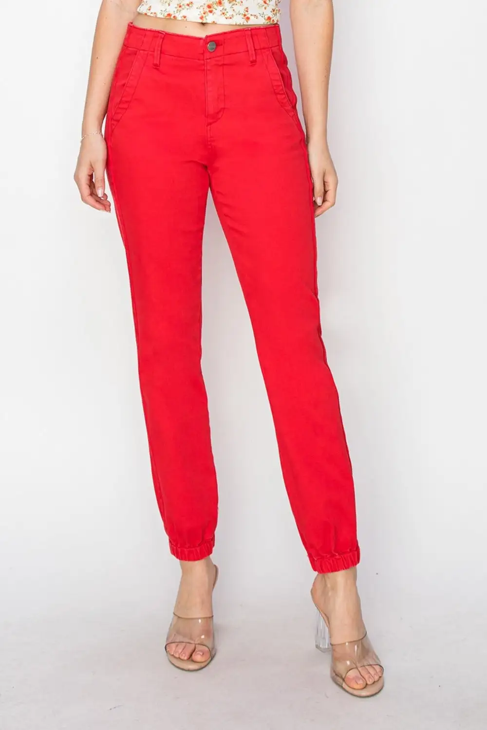 High Waisted Jogger Denim Jeans