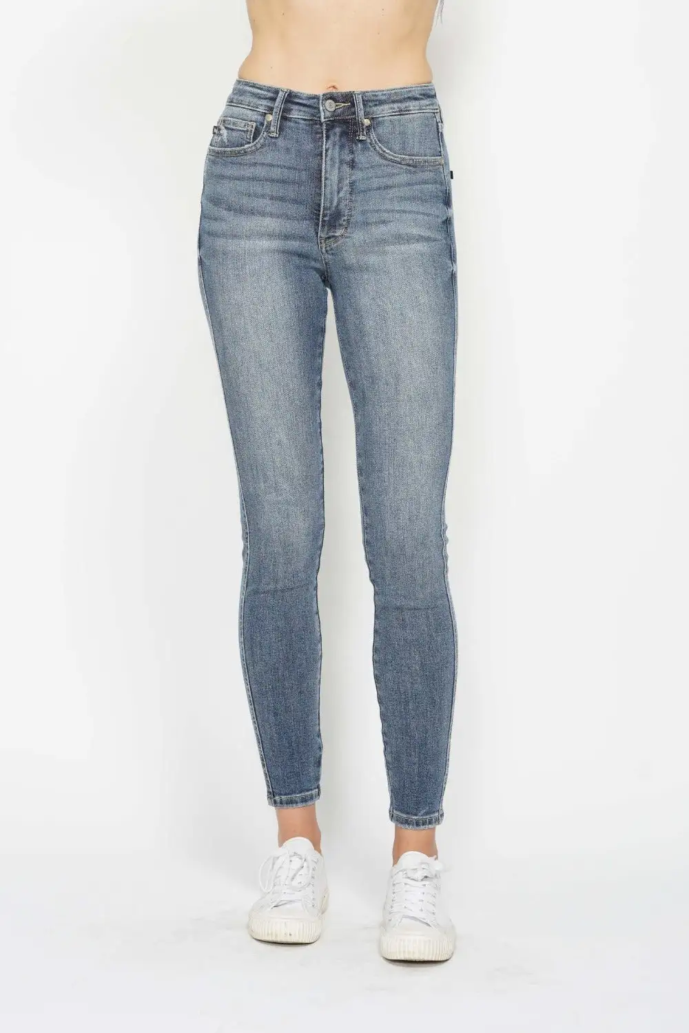 Tummy Control Contrast Wash Skinny Denim Jeans