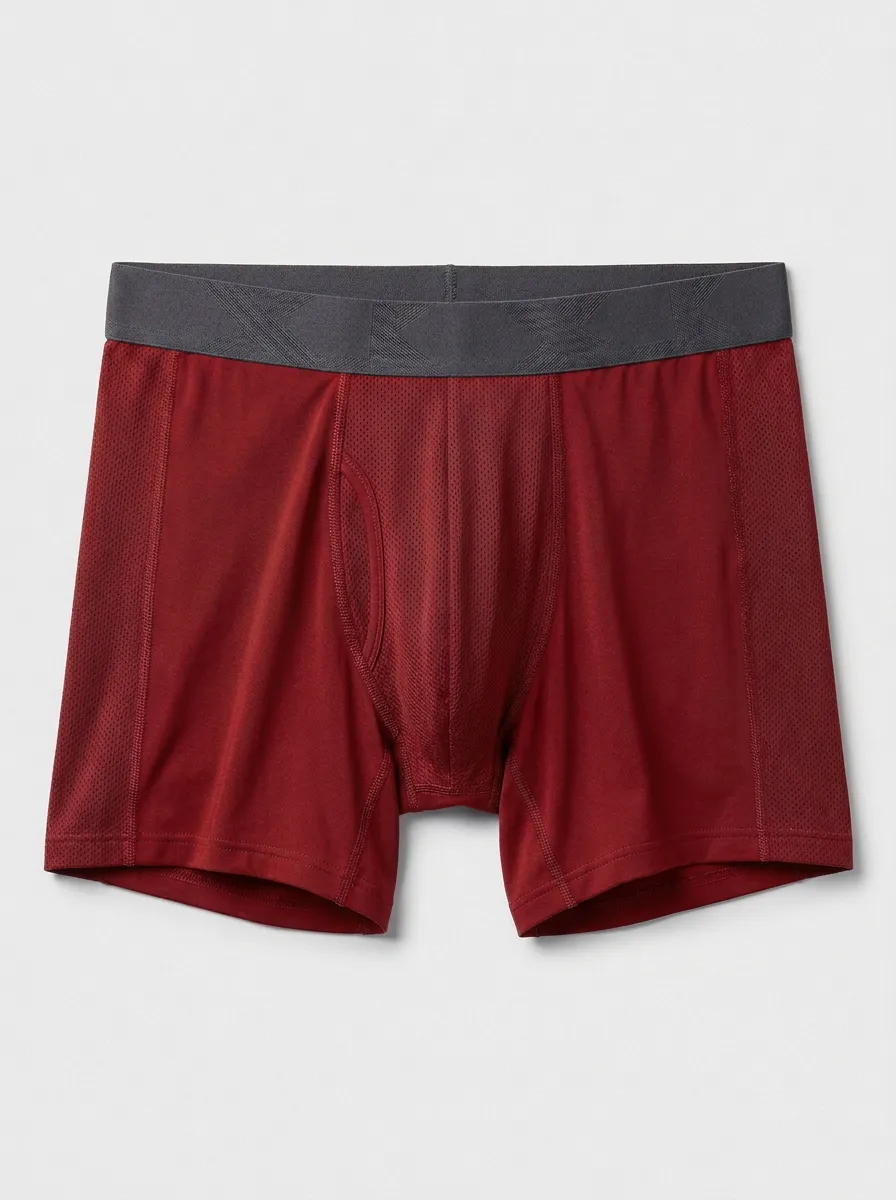 Men's Blue Mesh-Panel Boxer Briefs