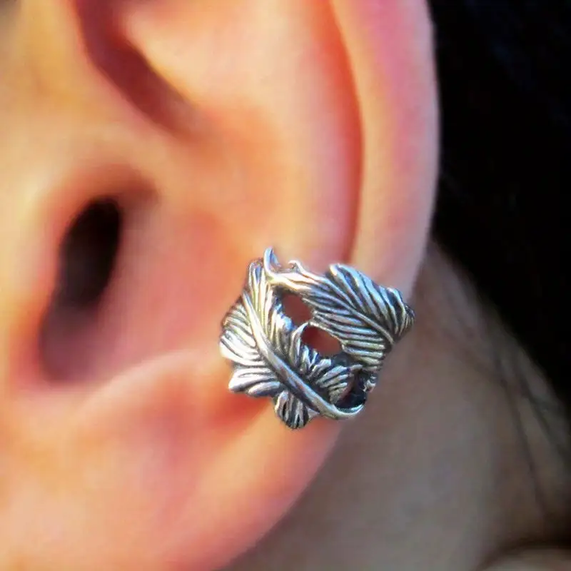 Vintage Punk Carved Cuff Men's Earrings