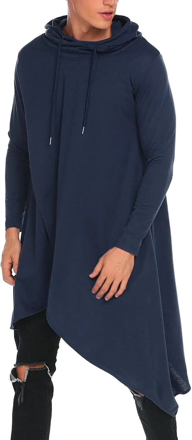 Casual Asymmetrie Hem Pullover Hooded Poncho Sweatshirt Hoodie