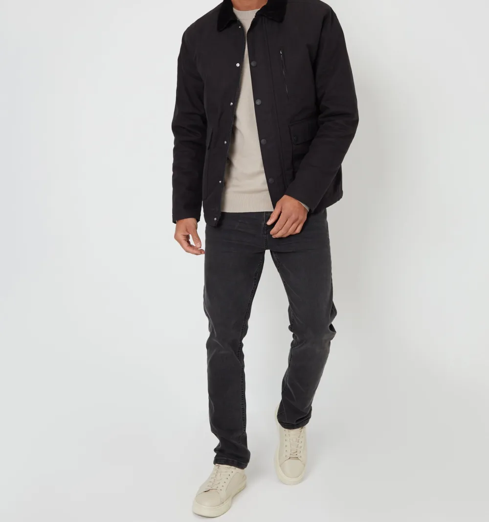 Black Collared Lightweight Jacket