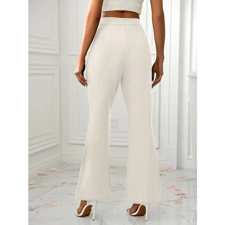 Slit Flare Pants with Pockets