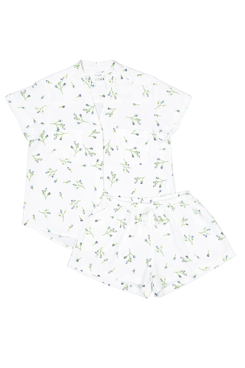 Small Blue Flowers Pajama Set