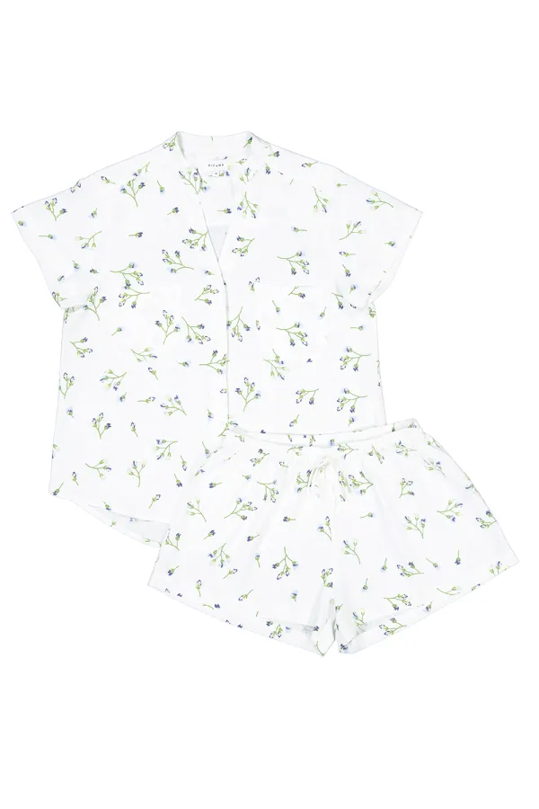 Small Blue Flowers Pajama Set