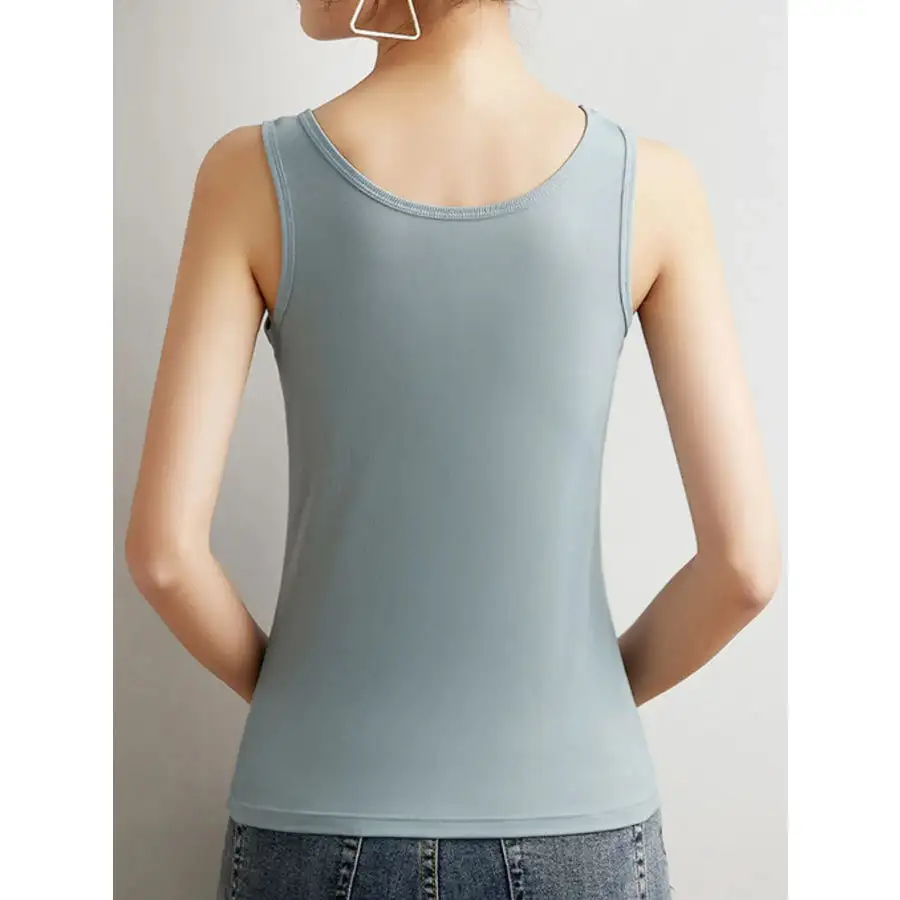 Plus Size Ribbed Scoop Neck Tank Top