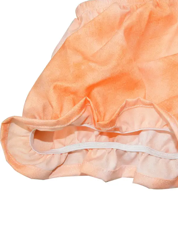 One Neck Lantern Lotus Leaf Short Shorts