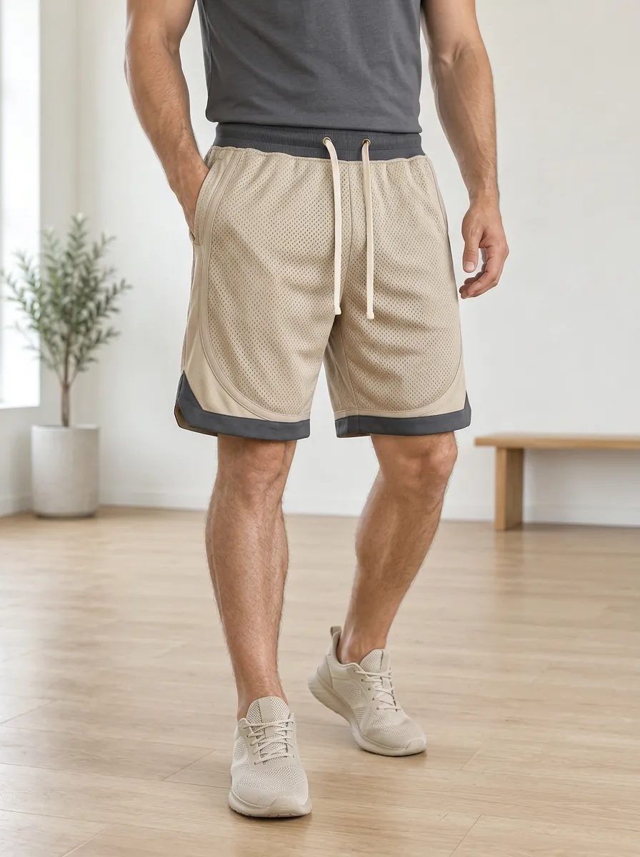 Men's Mesh Athletic Shorts with Contrast Trim
