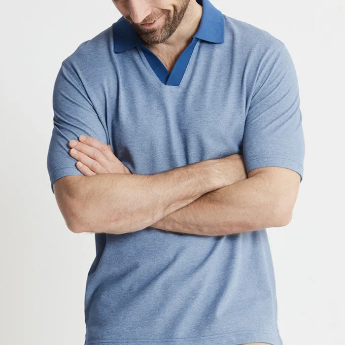 Cotton-Poly Johnny Collar Polo
