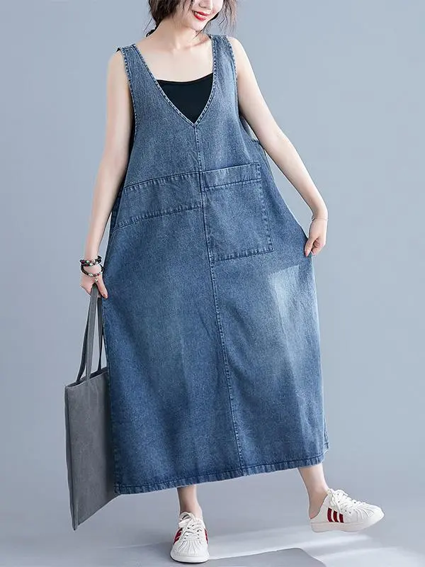 Sleeveless Neck Midi Dress