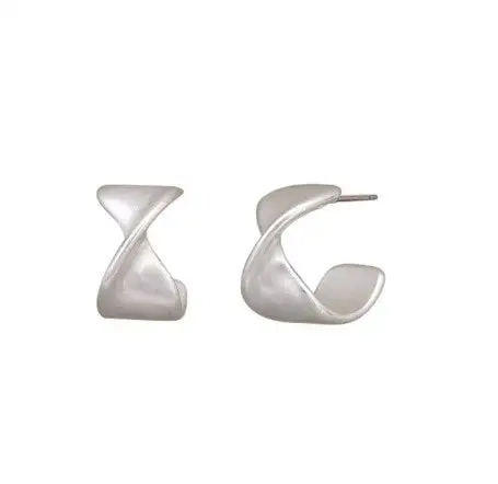 Half Hoop Stud Hoop Earrings