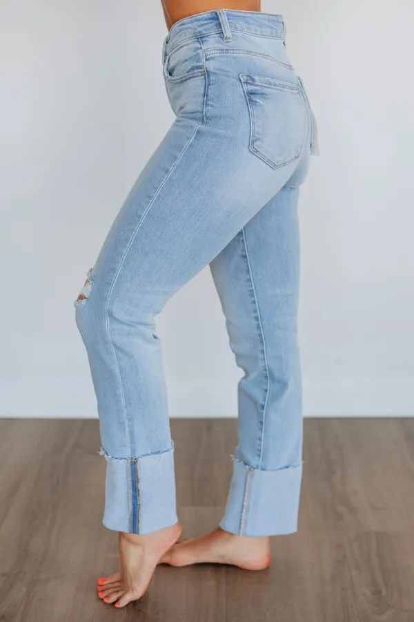 Women's High Rise Fading Whiskering Zip Fly Jeans