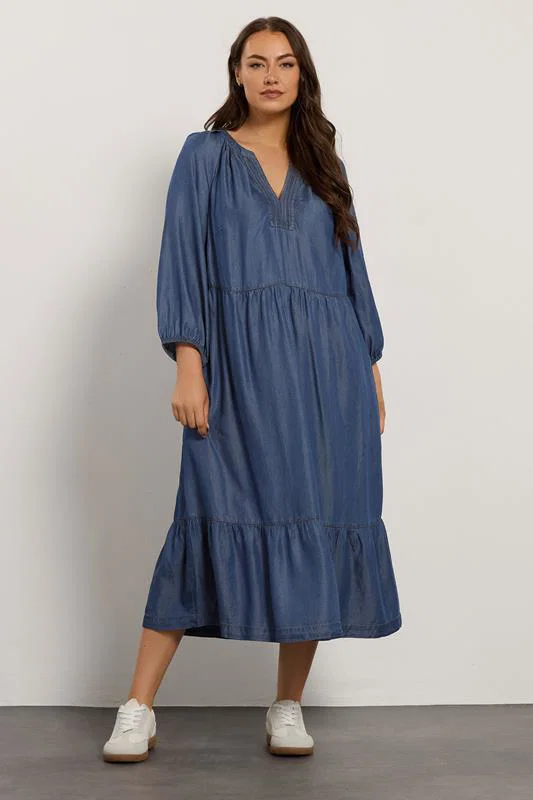 Blue Lyocell Denim Dress detail 2