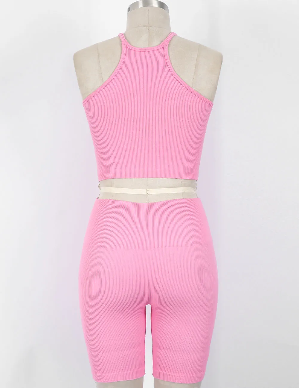 Casual Ribbed Scoop Neck Sleeveless Crop Cami Top