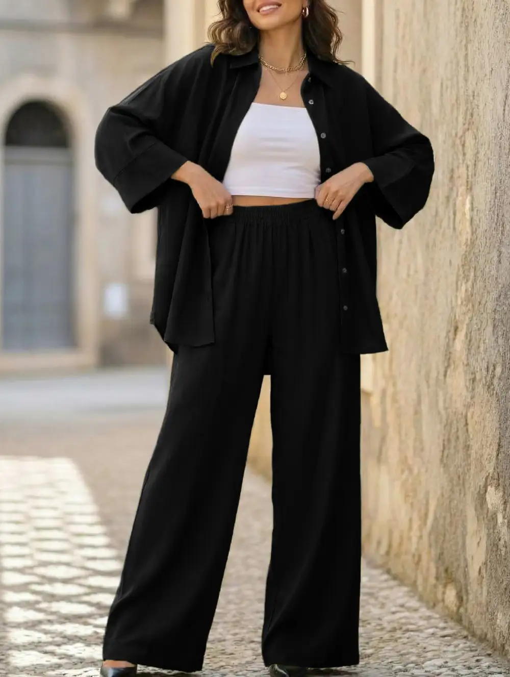 Relaxed Pants Two Piece Set