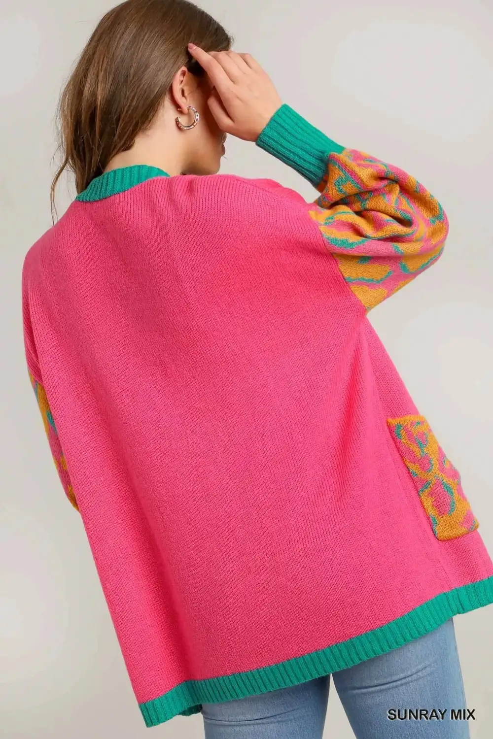 Open Front Ribbed Knit Cardigan