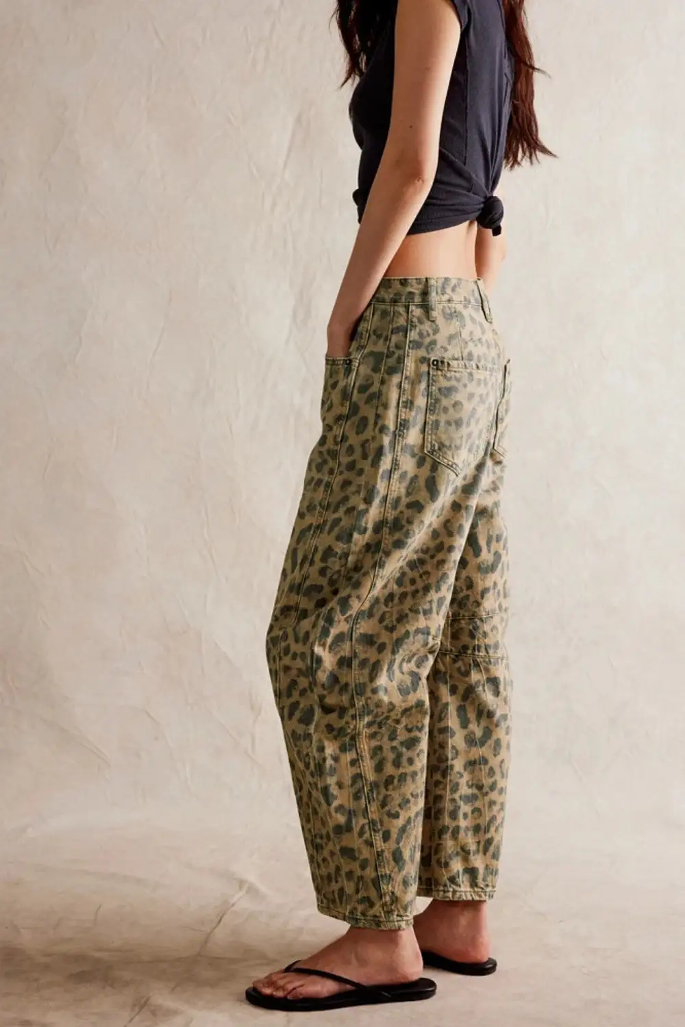 Tiered Relaxed Fit Denim Jeans