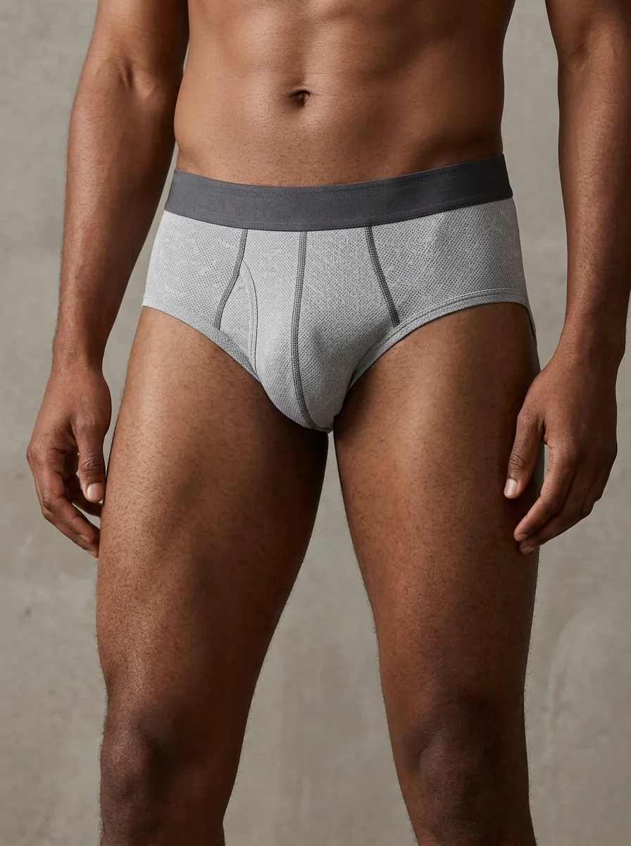 Men's Minimalist Grey Dotted Pattern Printed Briefs
