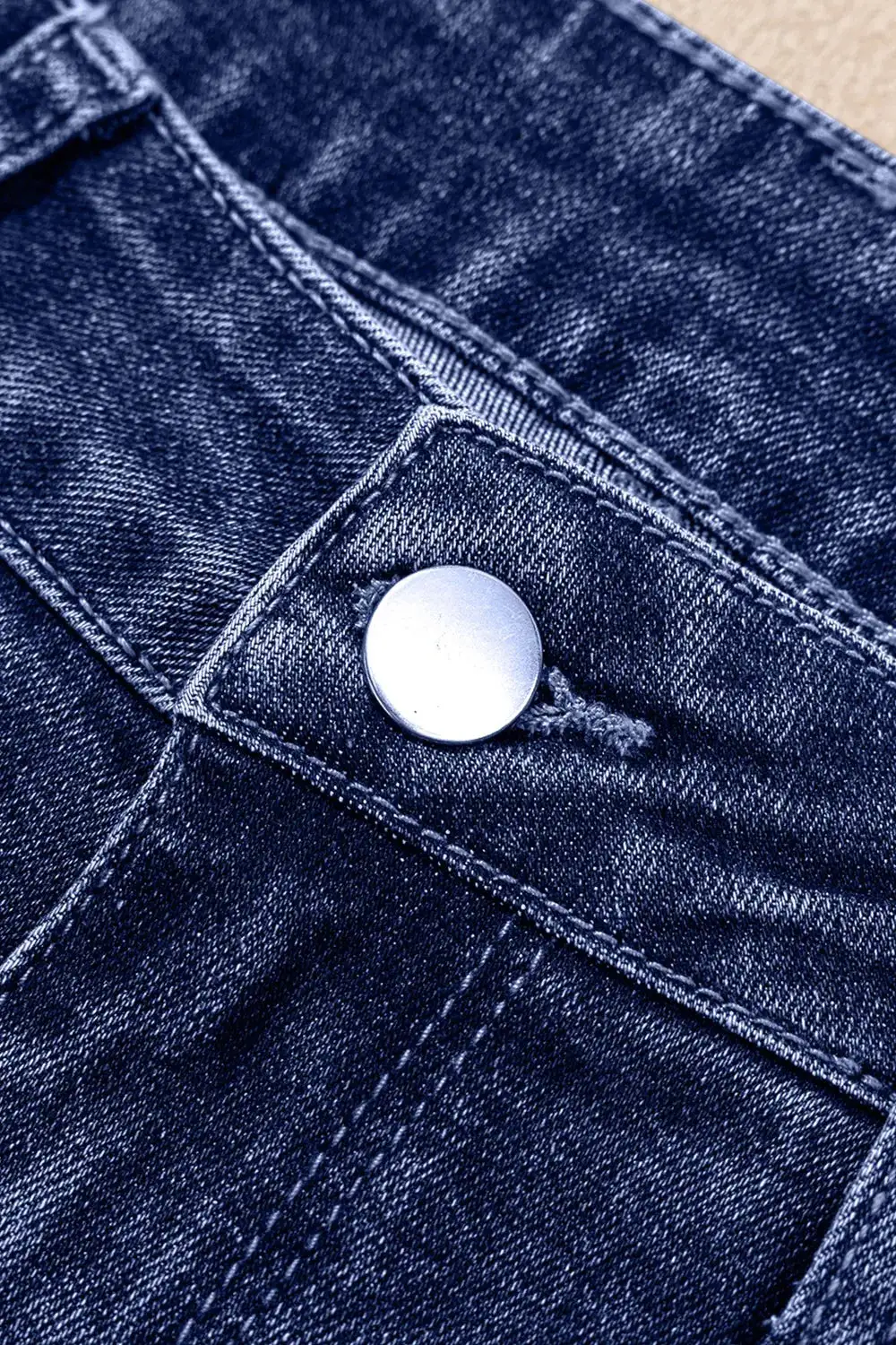 Relaxed High Waist Straight Leg Distressed Denim Jeans