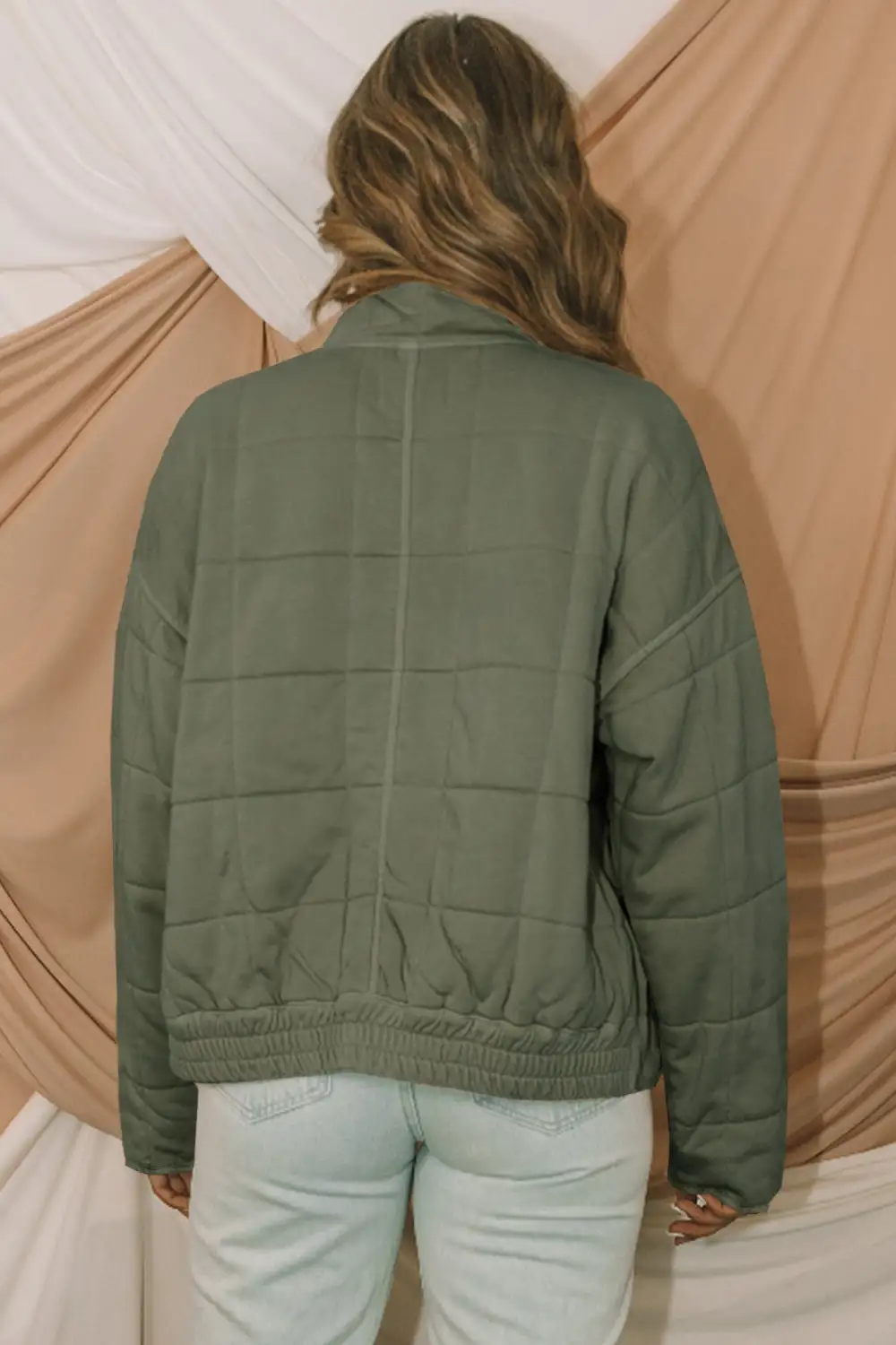 Refined Zip-Up Quilted Pocketed Jacket