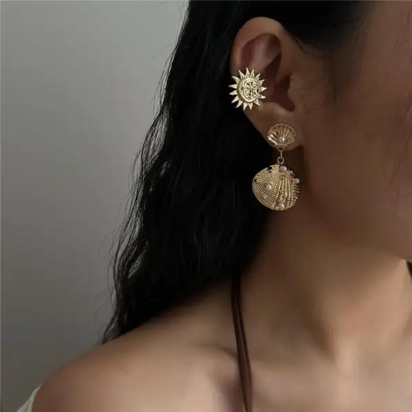 Shell Pearl Statement Earrings