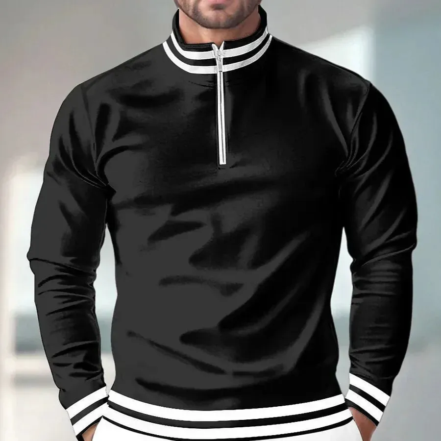 Classic Midweight Long Sleeve Pullover Polo Shirt