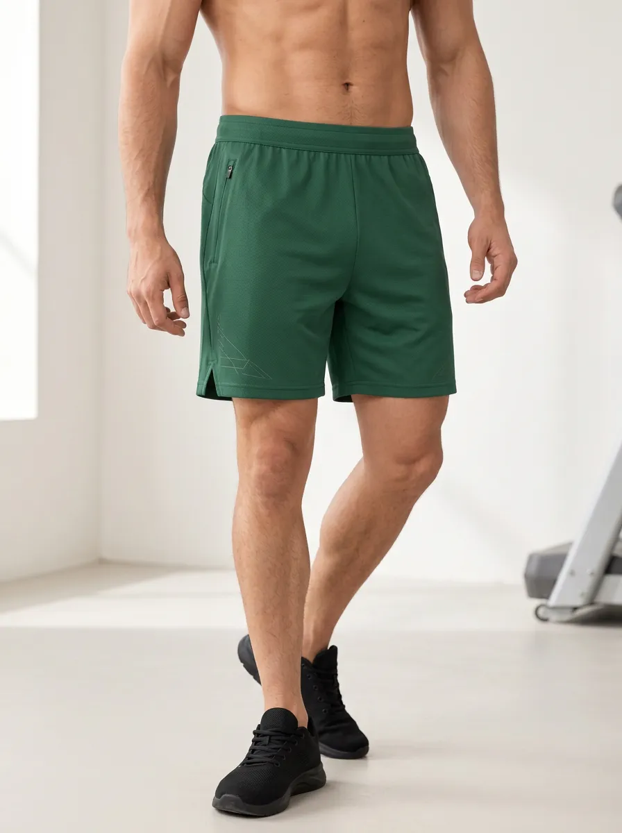 Men's Active Form Geometric Printed Gym Shorts